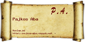 Pajkos Aba névjegykártya